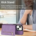 thumbnail image 2 of SaniMore for iPhone 15 Plus 6.7" 2023 Back Case with Zipper Card Pokcet Flip Wallet/Kickstand Shock Absorption Anti-fall Retro PU Leather Wear-resistant Shell for iPhone 15 Plus, Purple, 2 of 7