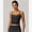 Black, variant on Tank Top Built in Bra for Women - Sports Yoga Workout Tops Crop Halter Neck Womens Padded Sport Back Bras Cami Navy Blue