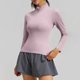 thumbnail image 4 of Tops de Cuello Alto para las Mujeres Respirable Running Fitness Yoga Top de Manga Larga, Pantalones Cortos Y Set Superior para las Mujeres Que Coinciden con Ropa Deportiva, 4 of 8