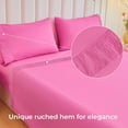 thumbnail image 2 of Czcpp-Très Grand Draps, Draps Rafraîchissants en Microfibre Douce avec Sangles d'Angle, Rose Vif Poche Profonde Ensemble de Literie de Luxe Hôtel Confortable, 2 of 4
