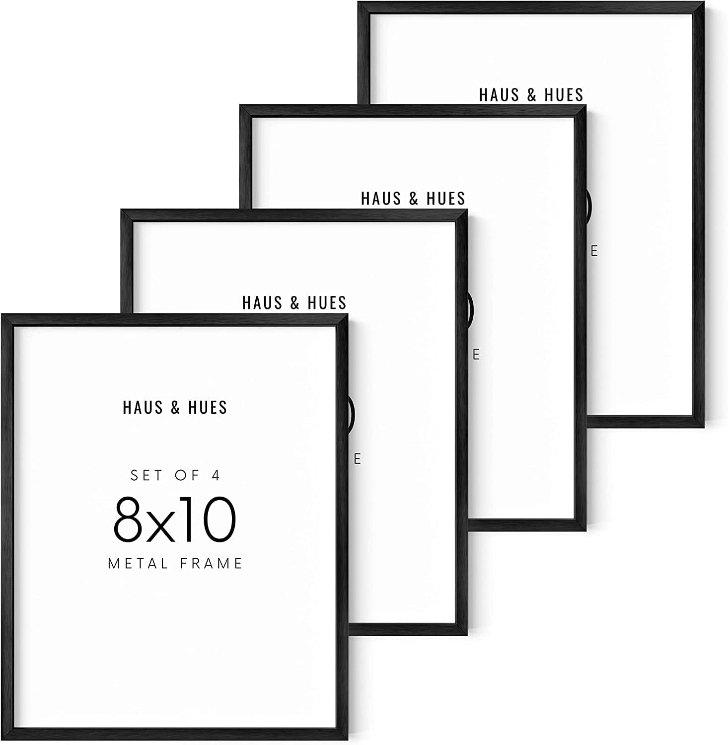 Haus and Hues Set of 4 Black Frames 8x10 Black Picture Frames 8x10
