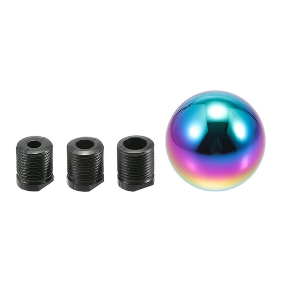 Unique Bargains Gear Shift Knob Kit, 5cm Round Ball W/ 3 Adapter for Automatic and Manual Aluminum Alloy Assorted Color