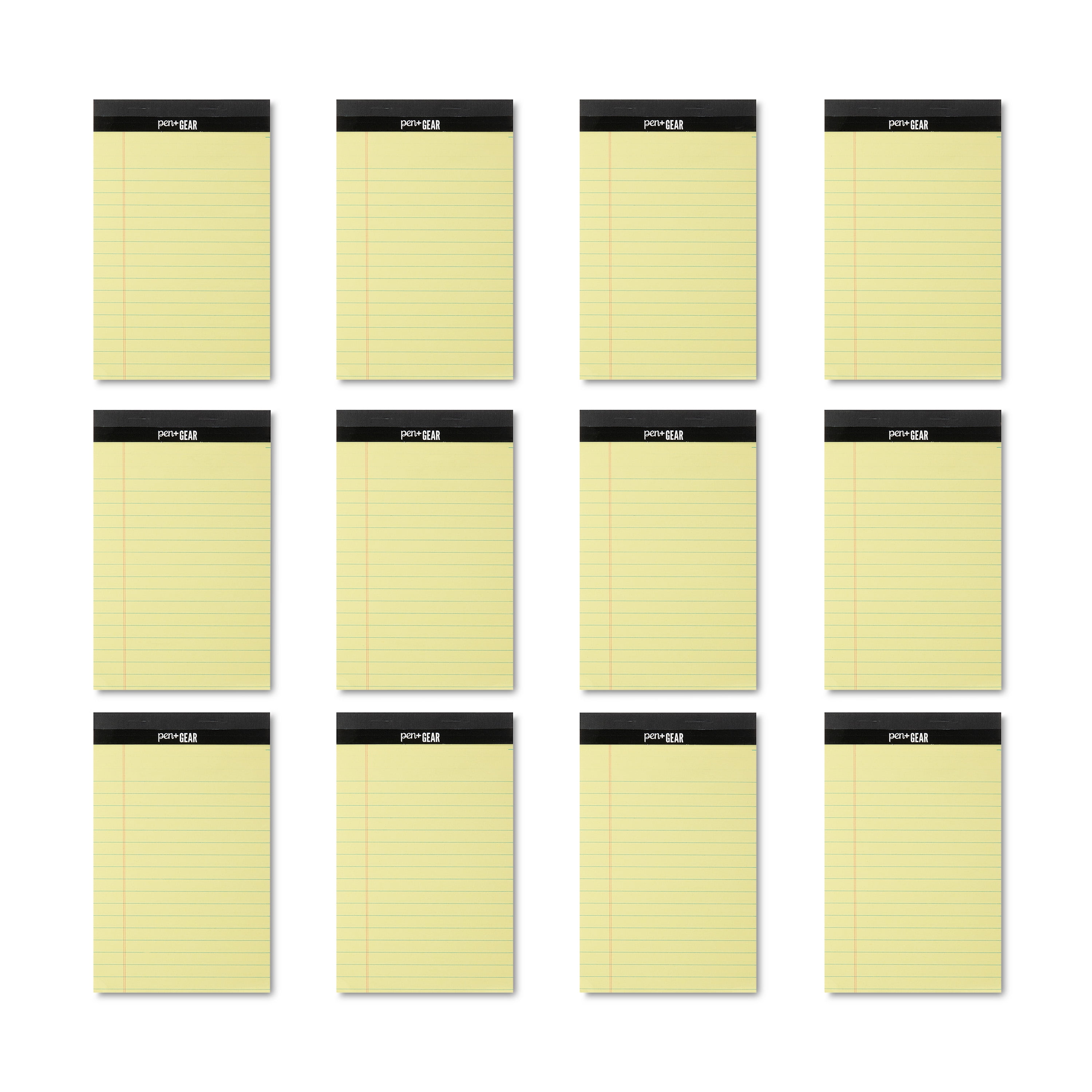 Pen+Gear Wide Ruled Junior Legal Pads, 5"x8", Canary Paper, 50 Sheets Each, 12 Pack