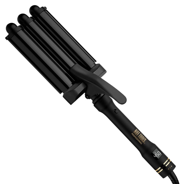 Hair Waver Hot Tools Pro Artist, negro, dorado, digital, 3 barriles