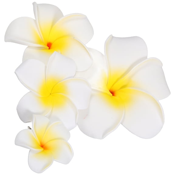 HEMOTON 4pcs Tropical Hawaiian Flower Hair Clips Set Plumeria Orchid Bridal Barrettes Beach Wedding Accessories for Women Party