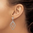 thumbnail image 3 of Auriga Fine Jewelry 925 Sterling Silver Rhodium-plated CZ Fancy Flames Post Dangle Earrings for Women, 3 of 6