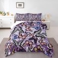thumbnail image 2 of Erosebridal Colorful Butterflies Bedding Queen Comforter Set, Wild Animal Down Comforter Microfiber 3 Pieces, 2 of 8