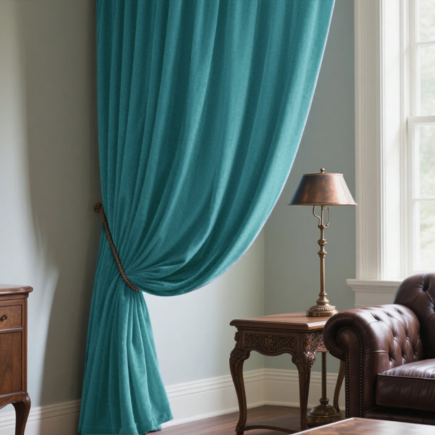 Classic Velvet Grommet Curtains – Thermal Insulated, Blackout, Set of 2 (52"W per Panel)