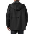 thumbnail image 3 of INSPIRE CHIC Chaqueta de trabajo con capucha forrada de felpa gruesa para hombre, abrigo de invierno negro, 3 of 6