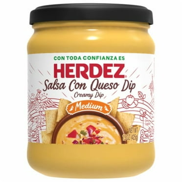 Herdez Queso Con Salsa Medium , 15 Oz. 15 oz - Pack of 2