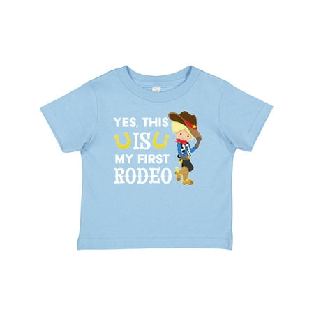 

Inktastic Yes This is My First Rodeo- Cowboy in Hat and Boots Boys Baby T-Shirt