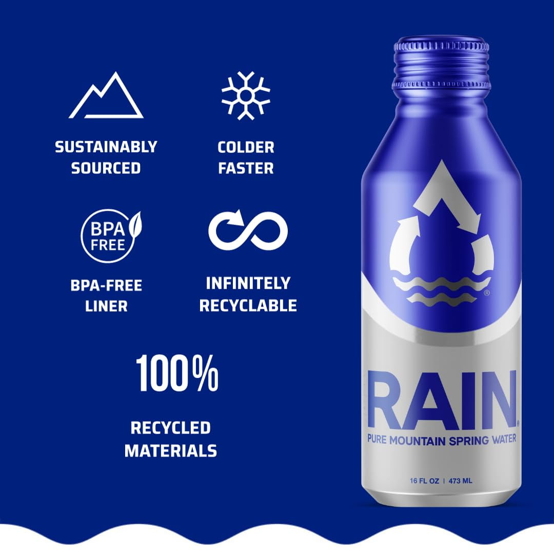 , Spring Water, 16 Oz, 24 Pack, Bottled At The Source, Plastic-Free Recyclable Eco Friendly Aluminum