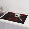 thumbnail image 6 of Yiaed Red Gothic Skeleton Throne Print Highly Absorbent Microfiber Kitchen Counter Mat, Dish Drying Pad for Dishes, Utensils, Pots and Pans, Large 18" x 24", 6 of 7