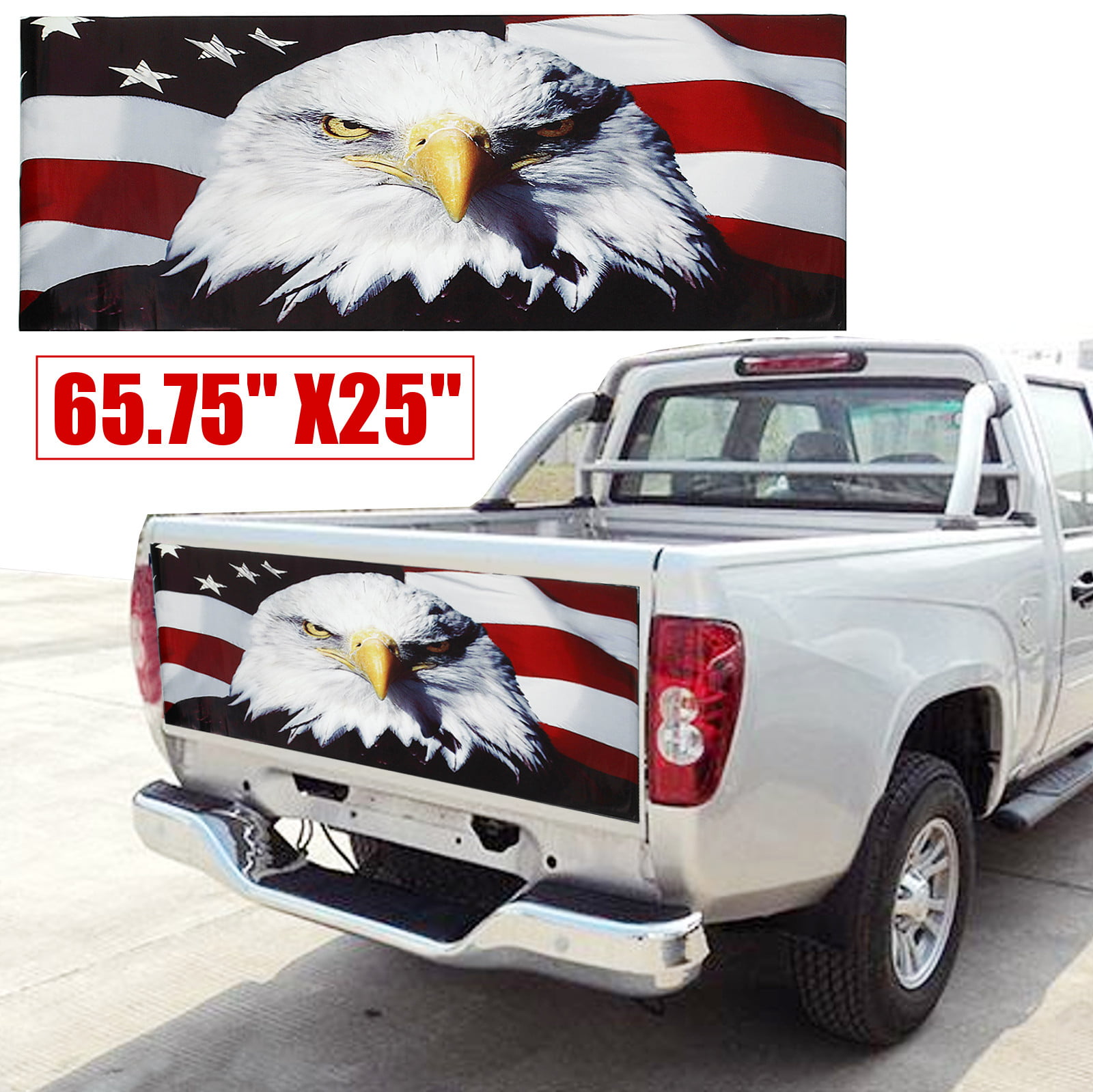 1x Cool Bald Eagle USA American Flag Sticker Car Truck Window Decal Bumper Decor