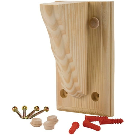 

1PK Waddell 6 In. D. x 9 In. H. Natural Wood Shelf Bracket with Backplate