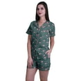 thumbnail image 3 of Moomaya Ensemble de Pyjama en Coton pour Femmes, Chemise de Nuit à Col Cranté à Manches Courtes, 3 of 6