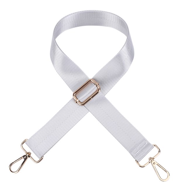 Bandolera Bolso Correa para el hombro Correa para monedero de lona con ganchos giratorios (gris + dorado)