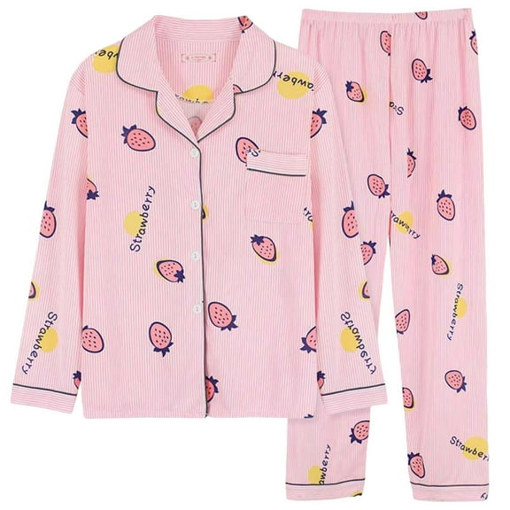 Jamicy Pajamas for Women Set Valentine's Day Gifts for Wives Women's 2 Piece Button Down Graphic Print Pajama Sets Long Sleeve Pants Casual Sleepwear Sets