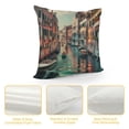 thumbnail image 4 of Orinice  Cityscape Throw Pillow Cushion Cover, Canal in Venice Italy Landmark Historical Famous Holiday Destinations of World, Decorative Square Accent Pillow Case,  White, 4 of 5