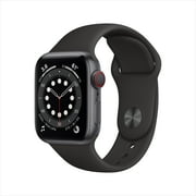 Restored Apple Watch Series 6 (GPS+Cellular, 40mm) - Space Gray Aluminum Case - Black Sport Band (Refurbished)