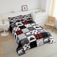 thumbnail image 3 of Erosebridal Jungle Bear Bedding Queen Comforter Set, Rustic Hunting Down Comforter, Plaid Patchwork Decor, 3-Piece, 3 of 8