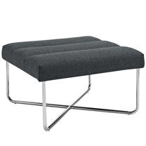 Modern Contemporary Urban Design Mid Century Living Lounge Room Ottoman, Grey Gray, Fabric