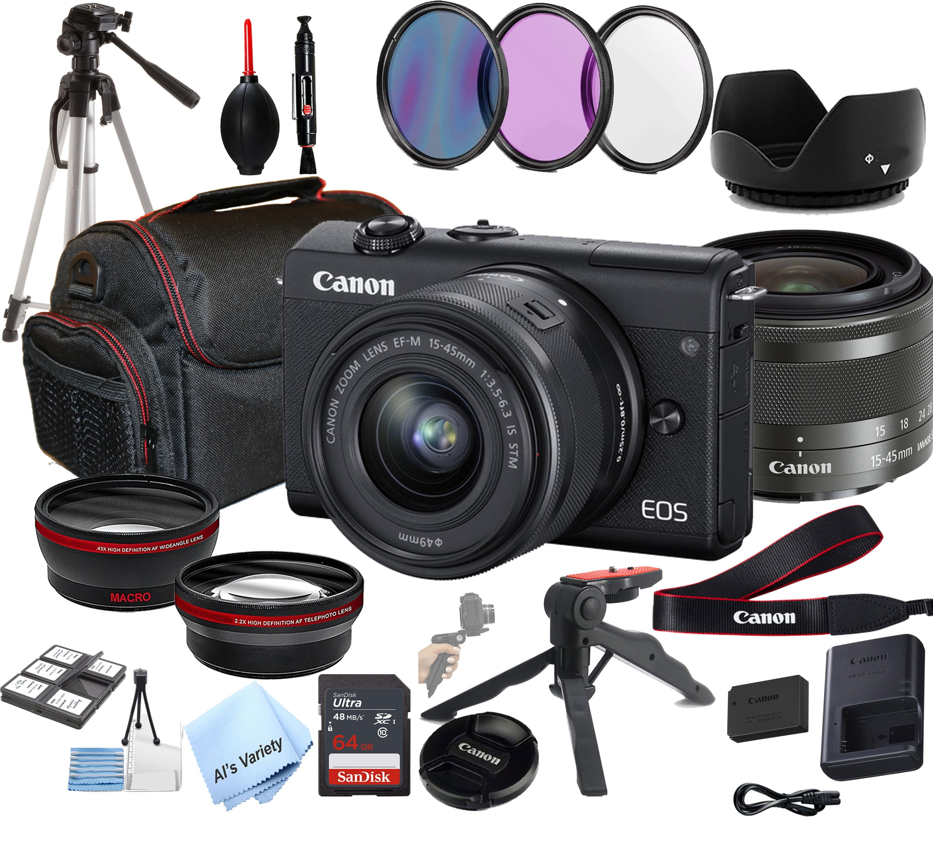 Canon EOS M200 Mirrorless Digital Camera with 1545mm Lens + 64GB Card