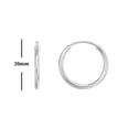 thumbnail image 4 of Medium Sterling Silver Endless Hoop Earrings, 4 of 6
