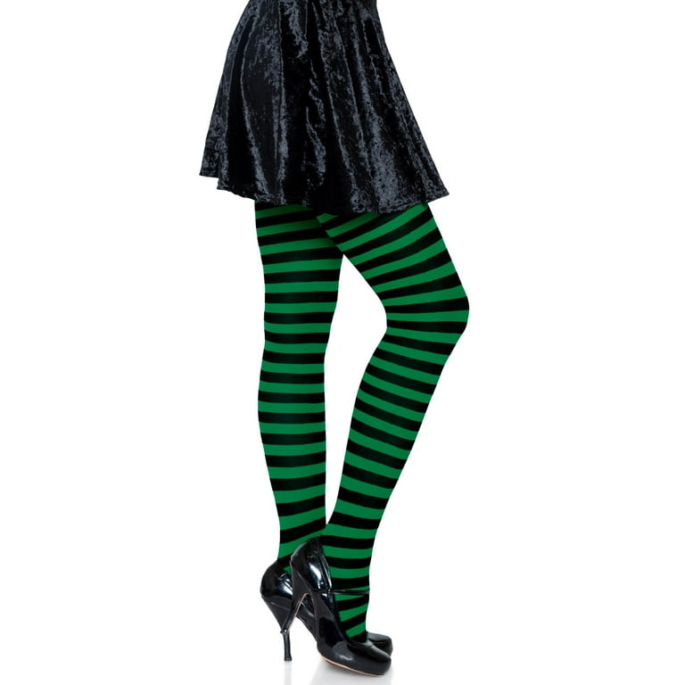 Plus size green and black striped leggings hotsell