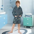 thumbnail image 5 of FORMRS Niños Bathrobe Unisex Hooded Robe Soft Plush Pajamas Sleepwear, Size 2-3T, Dark Star Map, 5 of 7