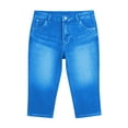thumbnail image 5 of Admvng Faux Denim Capris for Women High Waist Stretchy Cropped Workout Pants, 5 of 5