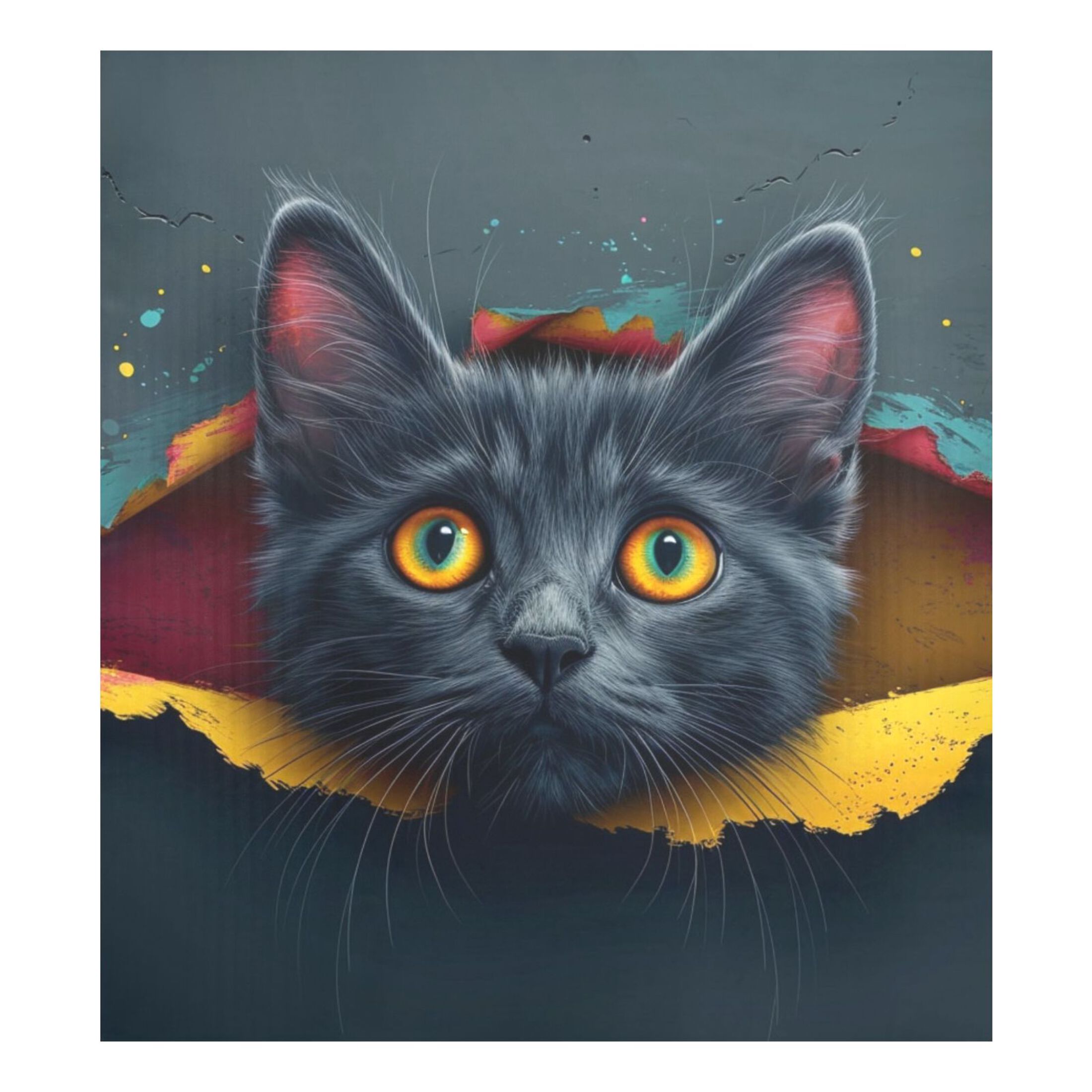 Cat Through The Wall Magnetic Dishwasher Cover Magnet Refrigerator Dishwashers Sticker Kitchen Decorative Art Panel Decal 23"x26"