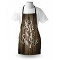 thumbnail image 3 of Quote Apron Romantic Positive Phrase on Rustic Oak Relationship Life Marriage Inspirational Concept, Unisex Kitchen Bib Apron with Adjustable Neck for Cooking Baking Gardening, Brown, by Ambesonne, 3 of 3
