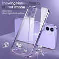 thumbnail image 6 of Crystal Clear Case for iPhone 12, [Not Yellowing] [Camera Protection] [Military Grade Drop Tested] Transparent Shockproof Protective Phone Case Soft Silicone Slim Cover, 6.1 inch, Purple, 6 of 16
