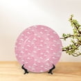 thumbnail image 6 of Cauagu Flamingos and Flowers Print Bone China Decorative Plate, Wall Mount Plate Holiday Decor Decorative Ceramic Plates with Stand Elegant Household Plates Decorative-7in, 6 of 6