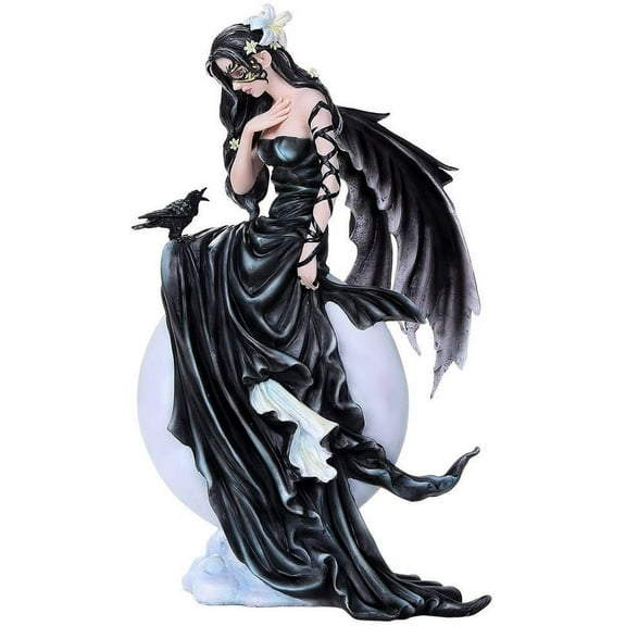 Dark Skies Lily Fairy Raven Figurine Fairies Collectible Art Inspiration 12 inches