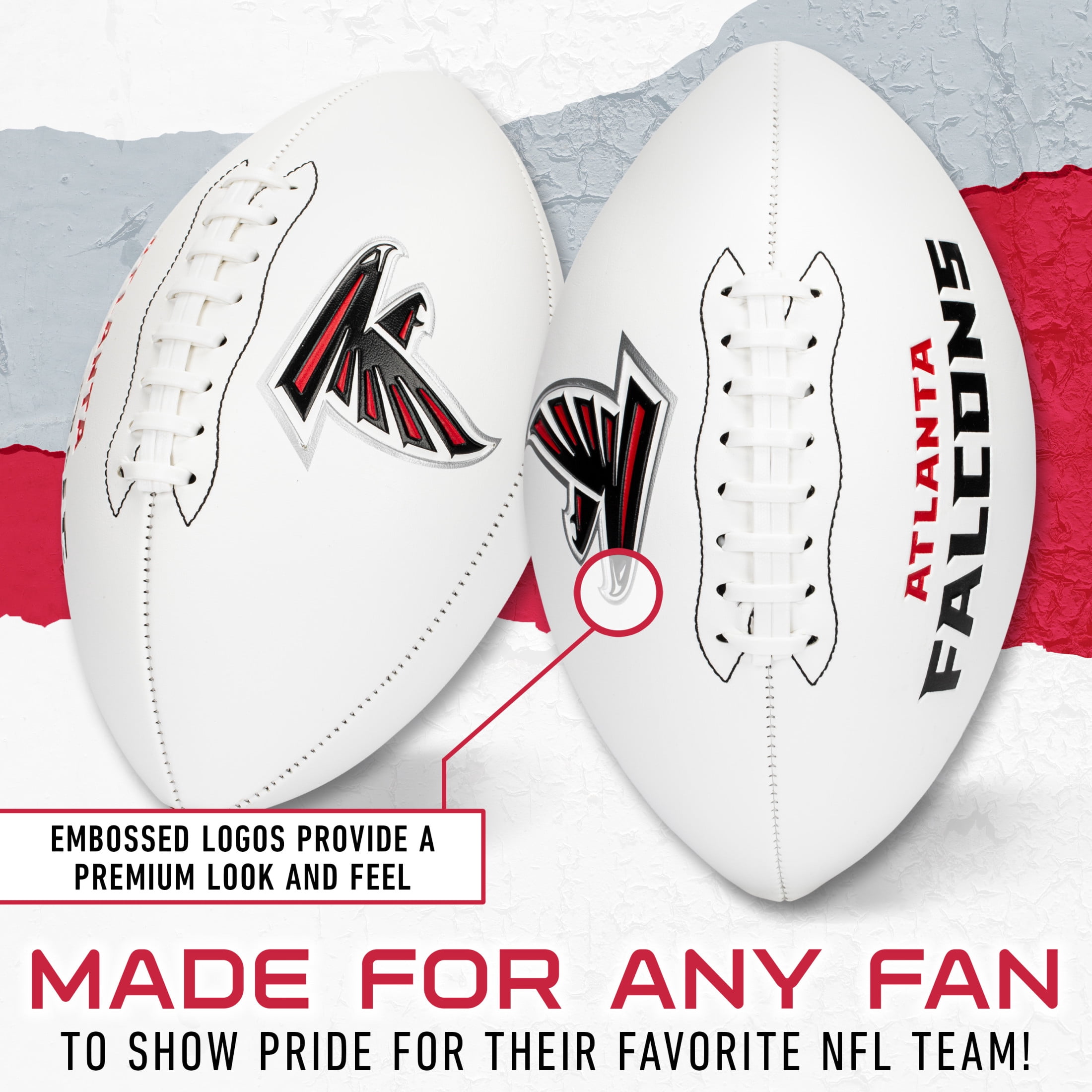 Franklin Sports NFL Atlanta Falcons Autograph Football - Official Size White Panel Souvenir Football for Autographs + Signatures - NFL Team Fan Shop Memorabilia Football for Display