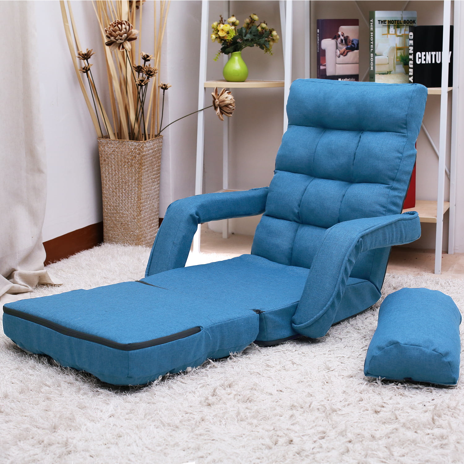Lazy Couch Floor Chair 5-Position Adjustable Floor Gaming Lounge Sofa Seat Home