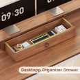thumbnail image 4 of Farmhouse L Shaped Desk with Storage, Rustic Corner Desk with Monitor Stand, 2 File Drawers & 1 Cabinet, Home Office Desk with Spacious Desktop, Large PC Workstation, White & Black Top, 4 of 8