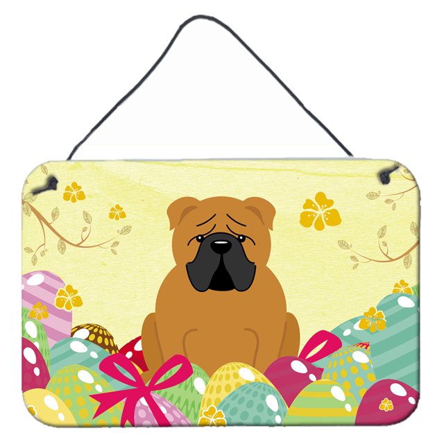 "Treasures Easter s English Bulldog Red Metal Print, 8""H x 12""W, Multicolor" Caroline's Treasures BB6122DS812