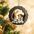 thumbnail image 4 of CuiLiyq Animal Christmas Ornaments, Acrylic forest Animal Christmas Pendent, Rabbit Ornaments for Christmas Tree, Personalized Christmas Ornament Gift (Rabbit), 4 of 6