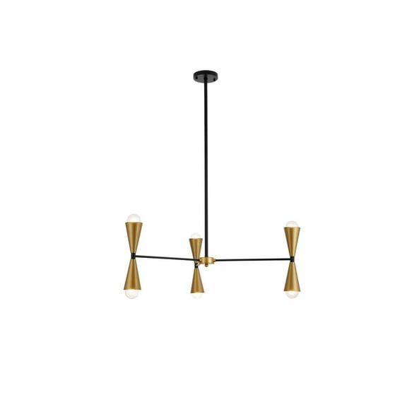Cade 34 inch pendant in black and brass