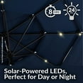 thumbnail image 4 of Sunnydaze 3-Tier 10' Navy Octagon Market Umbrella with Solar Lights and Push-Button Tilt and Crank, 4 of 12