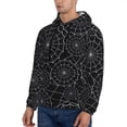 thumbnail image 3 of Naloa Spider Web Black Men's Casual Hooded Collar Drawstring Hoodies Pullover Sweatshirts Casual Long Sleeve Shirts-3X-Large, 3 of 7