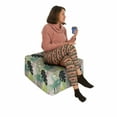 thumbnail image 2 of Botanical Rectangle Pouf, Jungle Tropical Palm Leaves Banana Tree Pattern, Under Desk Foot Stool for Living Room Office Ottoman with Cover, 25", Multicolor, by Ambesonne, 2 of 4