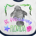 thumbnail image 4 of Inktastic St. Petersburg Florida Cute Swimming Manatee Boys or Girls Baby Bib, 4 of 4