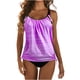 thumbnail image 2 of Traje de baño de dos piezas para mujer, trajes de baño para mujer, traje de baño de dos piezas con top sin mangas y shorts, traje de baño conservador para mujer, 2 of 5
