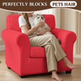 thumbnail image 4 of Psesaysky 2 Piece Armchair Slipcovers for Living Room, Solid Red Armchair Chair Cover Armchair Protector with Separate Cushion Cover, Anti Slip Furniture Cover for Pet and Kid, 4 of 8