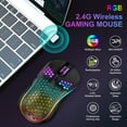 thumbnail image 4 of Wireless Mouse for Laptop,AILKIN 2.4GHz 2400 DPI Gaming Mouse Wireless with USB Receiver RGB LED Light 6 Buttons Rechargeable Wireless Gaming Mouse Computer Mice for Laptop,Chrombook,PC,Mac,Black, 4 of 7
