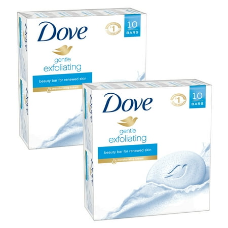 Dove Exfoliating Beauty Bar, More Moisturizing than Bar Soap, 4 oz, 20 bar